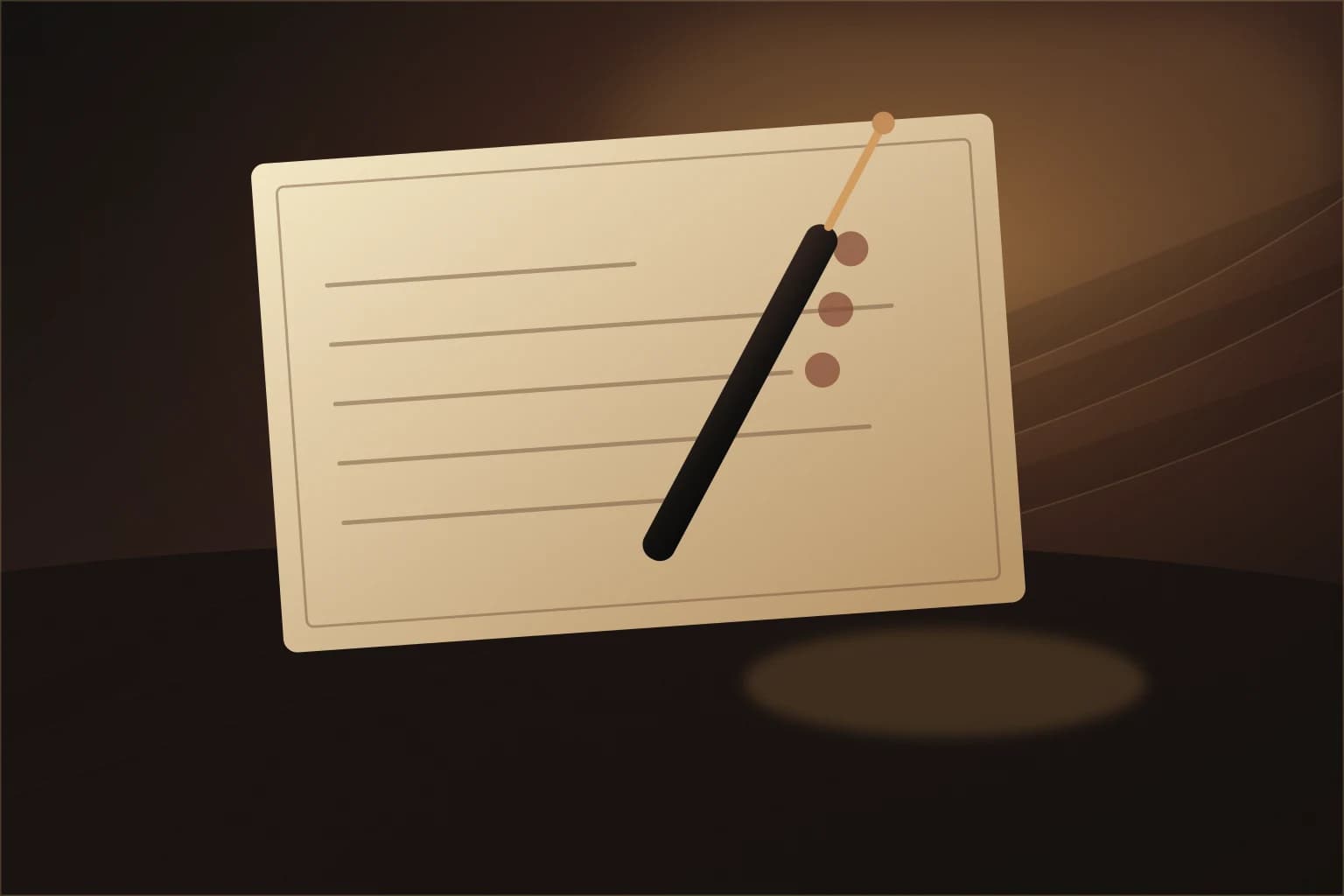 A warm wax stamp resting on a sealed envelope